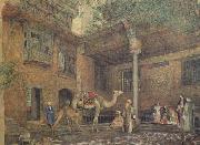 John Frederichk Lewis RA Courtyard of the Painter's House (mk46) painting
